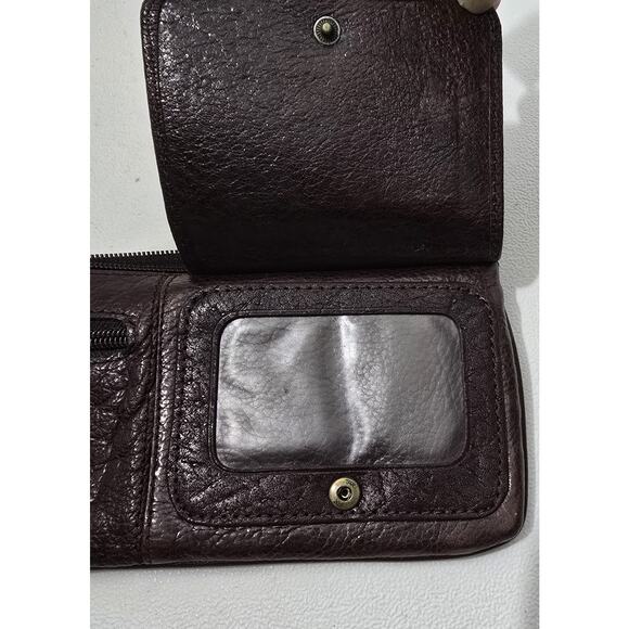 Vintage Eileen West Distressed Leather Wallet Long Brown Leather 9.5" - Picture 9 of 13